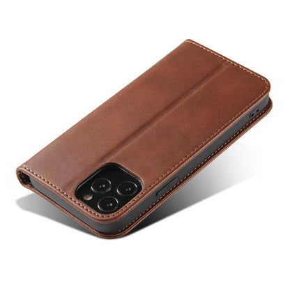 For iPhone 13 mini Calf Texture Magnetic Horizontal Flip Leather Case with Holder & Card Slots & Wallet (Brown) by buy2fix
