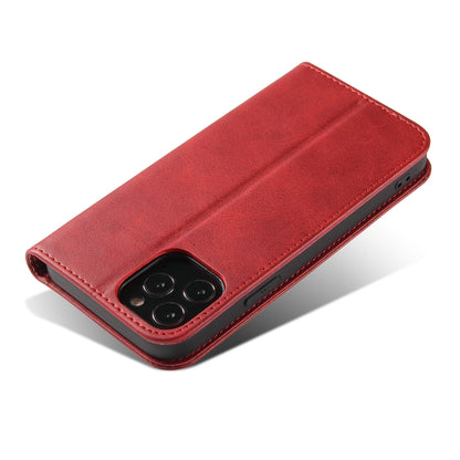 For iPhone 13 Calf Texture Magnetic Horizontal Flip Leather Case with Holder & Card Slots & Wallet(Red) - iPhone 13 Cases by buy2fix | Online Shopping UK | buy2fix