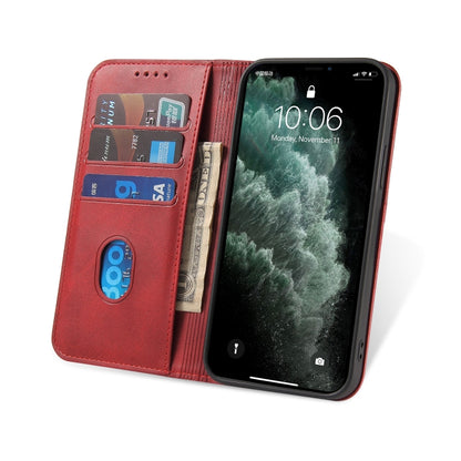 For iPhone 13 Calf Texture Magnetic Horizontal Flip Leather Case with Holder & Card Slots & Wallet(Red) - iPhone 13 Cases by buy2fix | Online Shopping UK | buy2fix