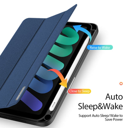 For iPad mini 7 / mini 6 DUX DUCIS Domo Series Horizontal Flip Magnetic TPU + PU Leather Tablet Case with Three-folding Holder & Pen Slot(Blue) by DUX DUCIS