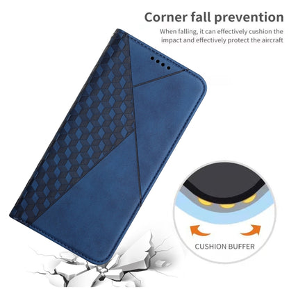 For iPhone 12 Pro Max Diamond Pattern Splicing Skin Feel Magnetic Horizontal Flip Leather Case with Card Slots & Holder & Wallet(Blue) - iPhone 12 Pro Max Cases by buy2fix | Online Shopping UK | buy2fix