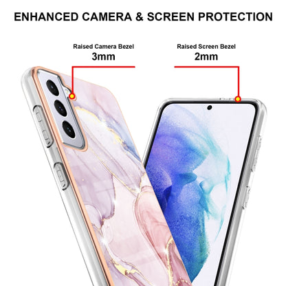 For Samsung Galaxy S21 5G Electroplating Marble Pattern Dual-side IMD TPU Shockproof Case(Rose Gold 005) - Galaxy S21 5G Cases by buy2fix | Online Shopping UK | buy2fix