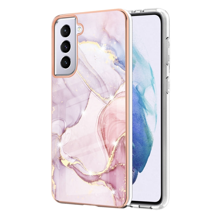 For Samsung Galaxy S21+ 5G Electroplating Marble Pattern Dual-side IMD TPU Shockproof Case(Rose Gold 005) - Galaxy S21+ 5G Cases by buy2fix | Online Shopping UK | buy2fix