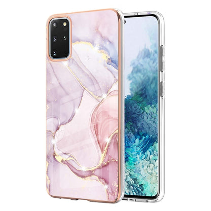 For Samsung Galaxy S20+ Electroplating Marble Pattern Dual-side IMD TPU Shockproof Case(Rose Gold 005) by buy2fix