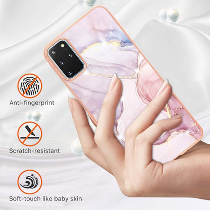 For Samsung Galaxy S20+ Electroplating Marble Pattern Dual-side IMD TPU Shockproof Case(Rose Gold 005) by buy2fix