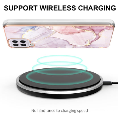 For Samsung Galaxy A22 4G EU Version Electroplating Marble Pattern Dual-side IMD TPU Shockproof Case(Rose Gold 005) by buy2fix