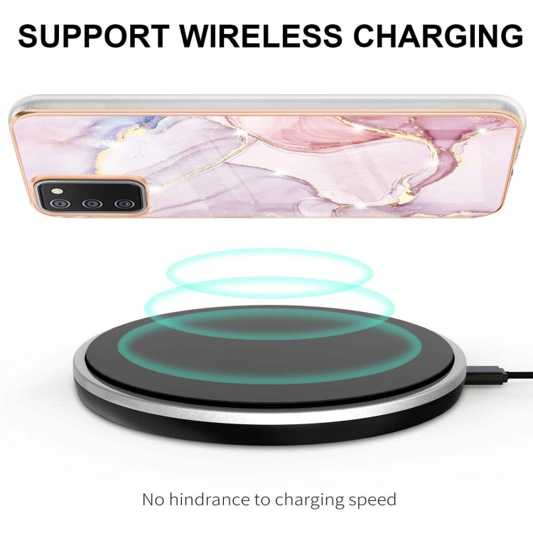 For Samsung Galaxy A02s EU Version Electroplating Marble Pattern Dual-side IMD TPU Shockproof Case(Rose Gold 005) by buy2fix