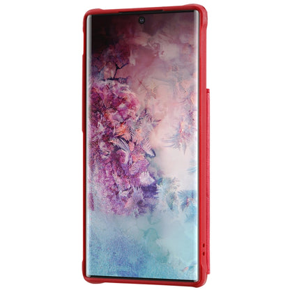 For Galaxy Note 10 Plus Buckle Zipper Shockproof Protective Case with Holder & Card Slots & Wallet & Lanyard & Photos Frame(Red) by buy2fix