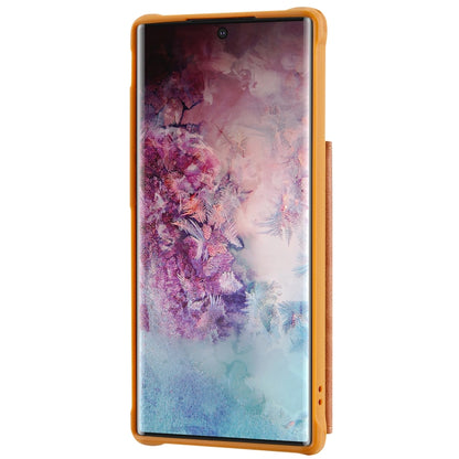 For Galaxy Note 10 Plus Buckle Zipper Shockproof Protective Case with Holder & Card Slots & Wallet & Lanyard & Photos Frame(Brown) by buy2fix