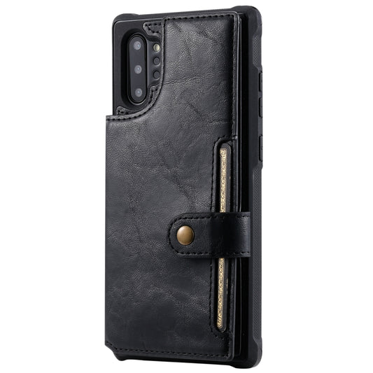 For Galaxy Note 10 Plus Buckle Zipper Shockproof Protective Case with Holder & Card Slots & Wallet & Lanyard & Photos Frame(Black) by buy2fix