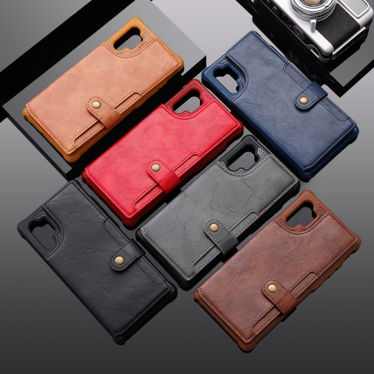 For Galaxy Note 10 Plus Buckle Zipper Shockproof Protective Case with Holder & Card Slots & Wallet & Lanyard & Photos Frame(Black) by buy2fix