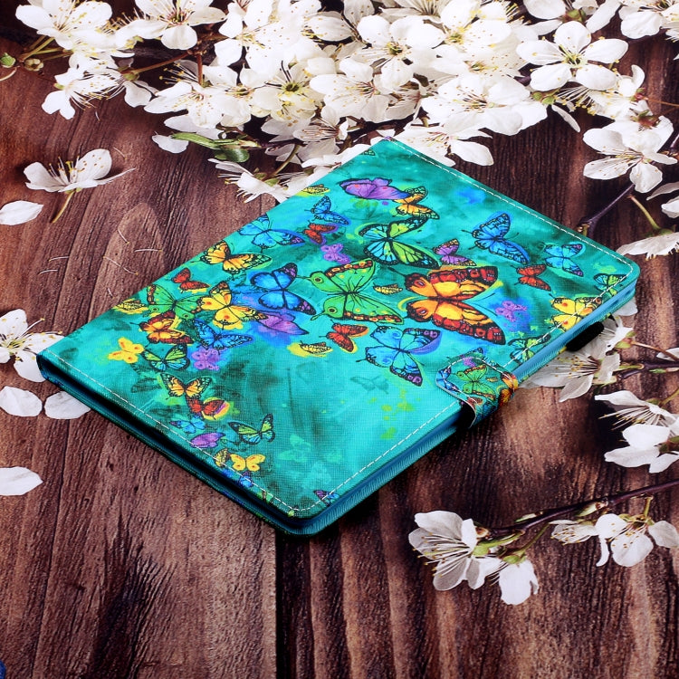 For iPad Air / Air 2 / iPad 9.7 Colored Drawing Horizontal Flip PU Leather Case with Holder & Card Slot & Sleep / Wake-up Function(Green Butterfly) - More iPad Cases by buy2fix | Online Shopping UK | buy2fix