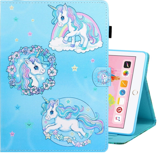 For iPad Air / Air 2 / iPad 9.7 Colored Drawing Horizontal Flip PU Leather Case with Holder & Card Slot & Sleep / Wake-up Function(Unicorn) - More iPad Cases by buy2fix | Online Shopping UK | buy2fix
