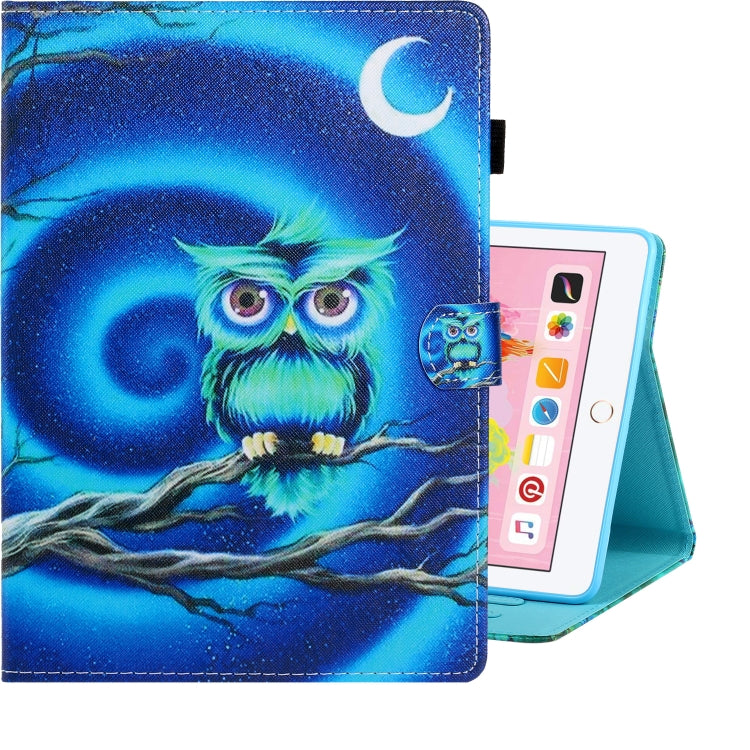 For iPad Air / Air 2 / iPad 9.7 Colored Drawing Horizontal Flip PU Leather Case with Holder & Card Slot & Sleep / Wake-up Function(Moon Owl) - More iPad Cases by buy2fix | Online Shopping UK | buy2fix
