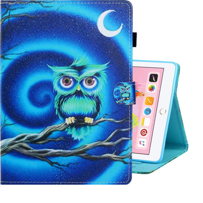 For iPad Air / Air 2 / iPad 9.7 Colored Drawing Horizontal Flip PU Leather Case with Holder & Card Slot & Sleep / Wake-up Function(Moon Owl) - More iPad Cases by buy2fix | Online Shopping UK | buy2fix