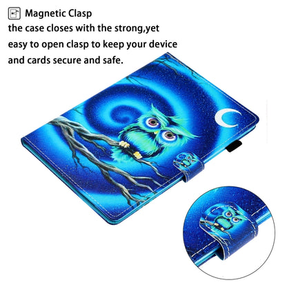 For iPad Air / Air 2 / iPad 9.7 Colored Drawing Horizontal Flip PU Leather Case with Holder & Card Slot & Sleep / Wake-up Function(Moon Owl) - More iPad Cases by buy2fix | Online Shopping UK | buy2fix