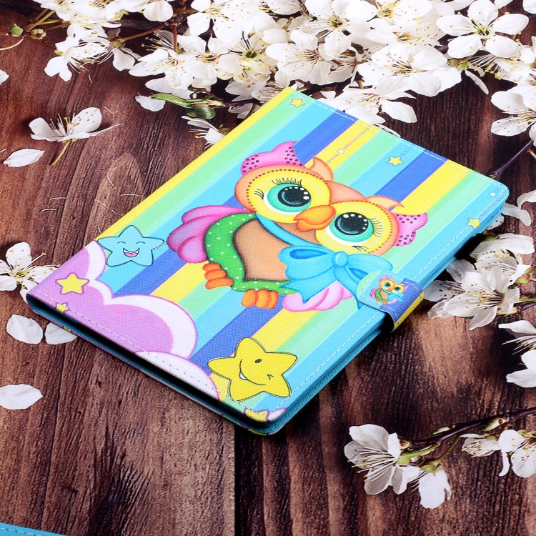 For iPad Air / Air 2 / iPad 9.7 Colored Drawing Horizontal Flip PU Leather Case with Holder & Card Slot & Sleep / Wake-up Function(Rainbow Owl) - More iPad Cases by buy2fix | Online Shopping UK | buy2fix