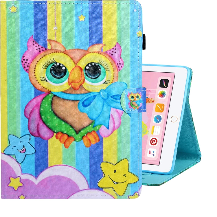 For iPad 10.2 / Air 10.5 (2019) Colored Drawing Horizontal Flip PU Leather Case with Holder & Card Slot & Sleep / Wake-up Function(Rainbow Owl) - iPad 10.2 Cases by buy2fix | Online Shopping UK | buy2fix