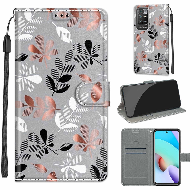 Voltage Coloured Drawing Magnetic Clasp Horizontal Flip PU Leather Case with Holder & Card Slots For Xiaomi Redmi 10(C19 Material Flower) by buy2fix