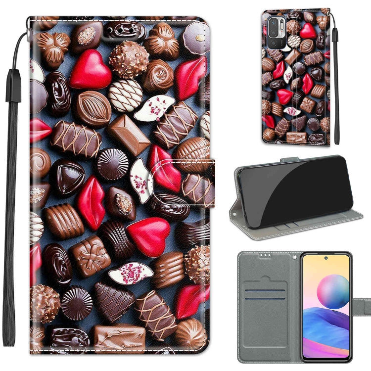 Voltage Coloured Drawing Magnetic Clasp Horizontal Flip PU Leather Case with Holder & Card Slots For Xiaomi Redmi Note 10 5G(C06 Red Lip Chocolate) - Xiaomi Cases by buy2fix | Online Shopping UK | buy2fix