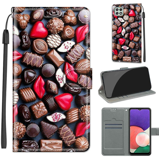 Voltage Coloured Drawing Magnetic Clasp Horizontal Flip PU Leather Case with Holder & Card Slots For Samsung Galaxy A22 5G(C06 Red Lip Chocolate) by buy2fix