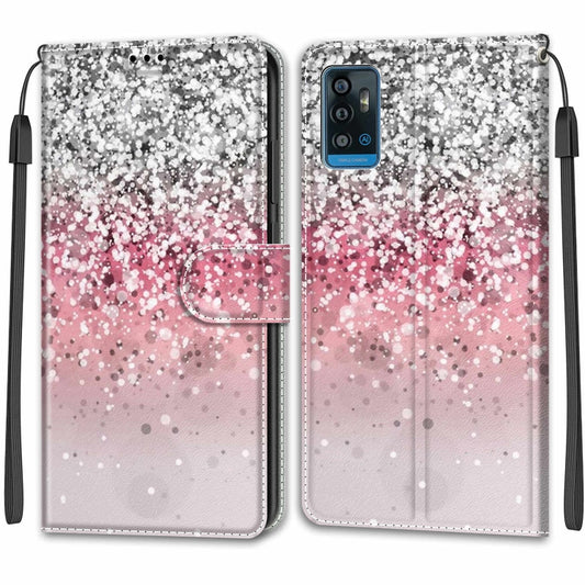 Voltage Coloured Drawing Magnetic Clasp Horizontal Flip PU Leather Case with Holder & Card Slots For ZTE Blade A71(C13 Silver Pink Glitter) by buy2fix