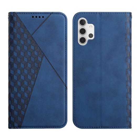 For Samsung Galaxy A32 5G Diamond Pattern Splicing Skin Feel Magnetic Horizontal Flip Leather Case with Card Slots & Holder & Wallet(Blue) by buy2fix