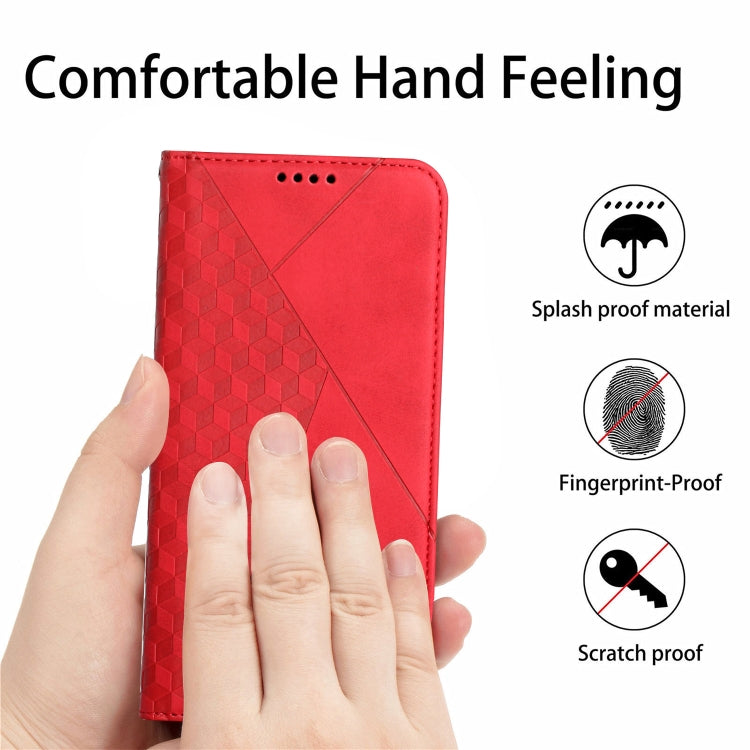 For Samsung Galaxy S20 Ultra Diamond Pattern Splicing Skin Feel Magnetic Horizontal Flip Leather Case with Card Slots & Holder & Wallet(Red) by buy2fix