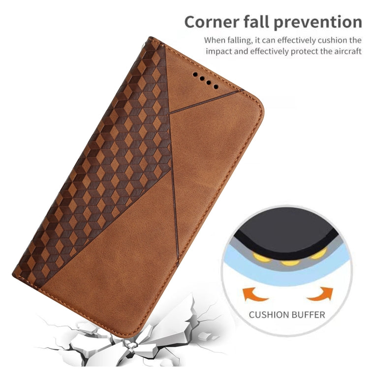 For Xiaomi Mi 11 Lite Diamond Pattern Splicing Skin Feel Magnetic Horizontal Flip Leather Case with Card Slots & Holder & Wallet(Brown) - Xiaomi Cases by buy2fix | Online Shopping UK | buy2fix