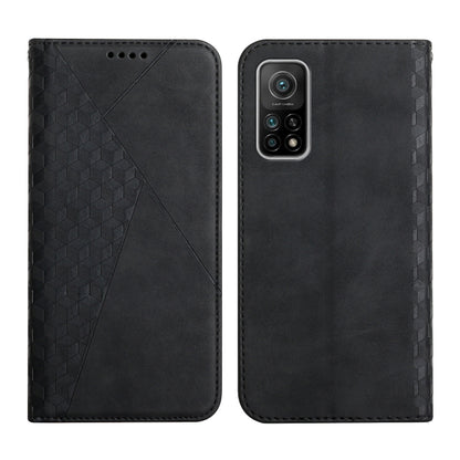 For Xiaomi Mi 10T Pro 5G / Mi 10T 5G Diamond Pattern Splicing Skin Feel Magnetic Horizontal Flip Leather Case with Card Slots & Holder & Wallet(Black) - Xiaomi Cases by buy2fix | Online Shopping UK | buy2fix