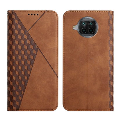 For Xiaomi Mi 10T Lite 5G Diamond Pattern Splicing Skin Feel Magnetic Horizontal Flip Leather Case with Card Slots & Holder & Wallet(Brown) - Xiaomi Cases by buy2fix | Online Shopping UK | buy2fix