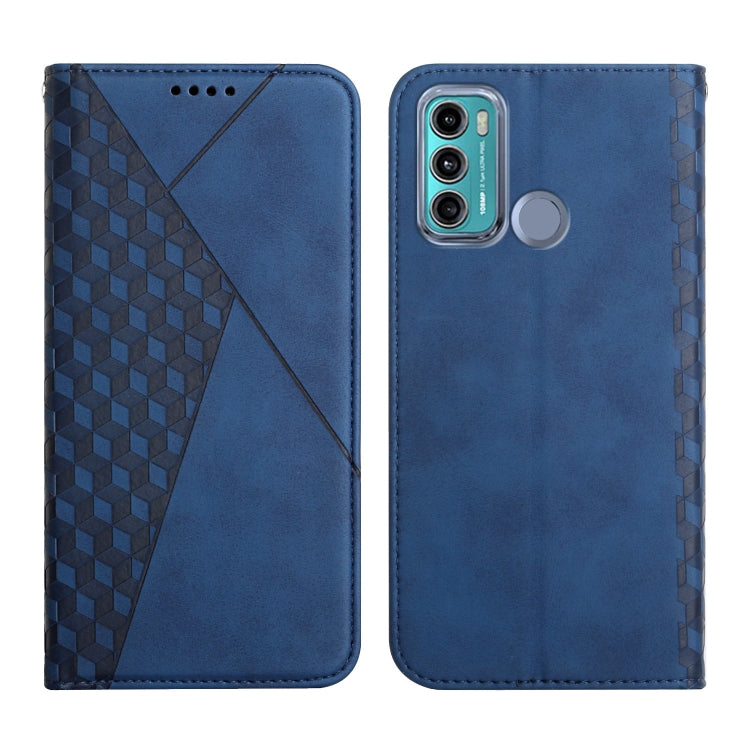 For Motorola Moto G60 /G40 Diamond Pattern Splicing Skin Feel Magnetic Horizontal Flip Leather Case with Card Slots & Holder & Wallet(Blue) - Motorola Cases by buy2fix | Online Shopping UK | buy2fix