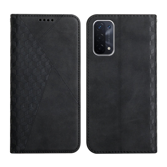 For OPPO A74 5G / A93 5G / A54 5G Diamond Pattern Splicing Skin Feel Magnetic Horizontal Flip Leather Case with Card Slots & Holder & Wallet(Black) - OPPO Cases by buy2fix | Online Shopping UK | buy2fix