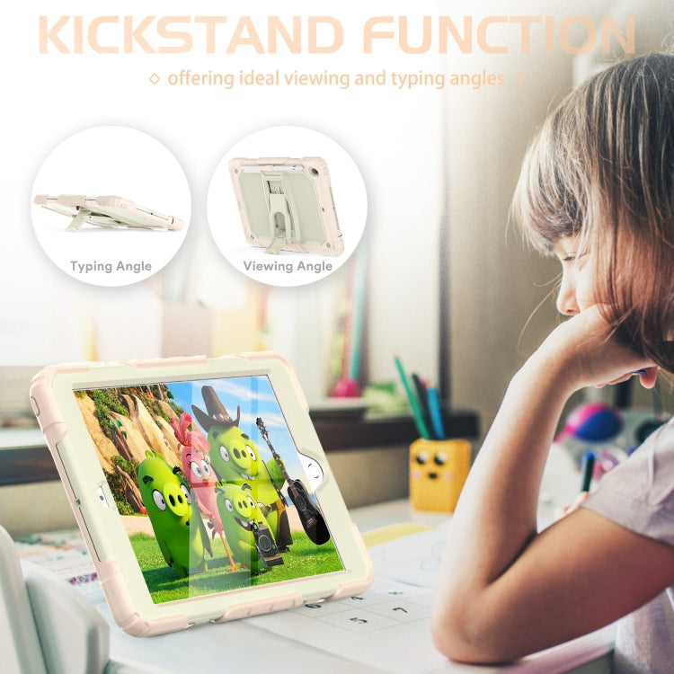 For iPad 10.2 2021 / 2020 / 2019 Shockproof Colorful Silica Gel + PC Protective Case with Holder & Shoulder Strap(Rose Gold) - iPad 10.2 Cases by buy2fix | Online Shopping UK | buy2fix