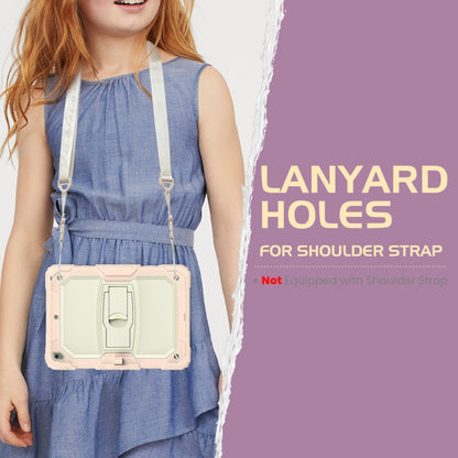 For iPad 10.2 2021 / 2020 / 2019 Shockproof Colorful Silica Gel + PC Protective Case with Holder & Shoulder Strap(Rose Gold) - iPad 10.2 Cases by buy2fix | Online Shopping UK | buy2fix