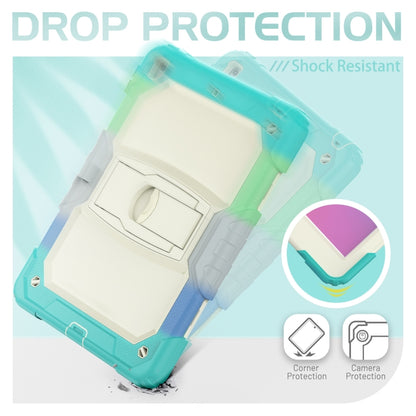 For iPad 10.2 2021 / 2020 / 2019 Shockproof Colorful Silica Gel + PC Protective Case with Holder & Shoulder Strap(Colorful Blue) - iPad 10.2 Cases by buy2fix | Online Shopping UK | buy2fix