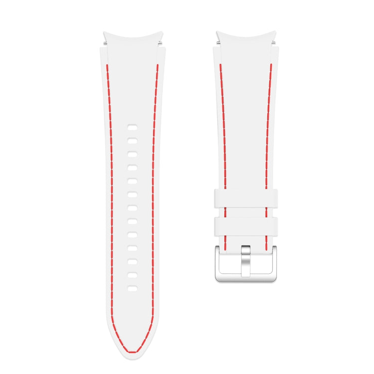 For Samsung Galaxy Watch4 / Watch4 Classic Silicone Stitching Watch Band(White Red) - Watch Bands by buy2fix | Online Shopping UK | buy2fix