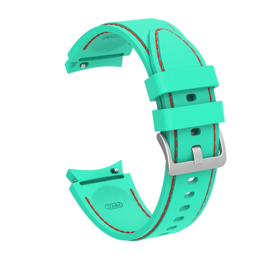 For Samsung Galaxy Watch4 / Watch4 Classic Silicone Stitching Watch Band(Green Red)