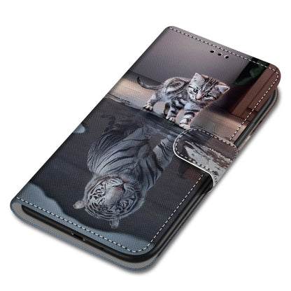 For Huawei P50 Coloured Drawing Cross Texture Horizontal Flip PU Leather Case with Holder & Card Slots & Wallet & Lanyard(Cat Becomes Tiger) - Huawei Cases by buy2fix | Online Shopping UK | buy2fix