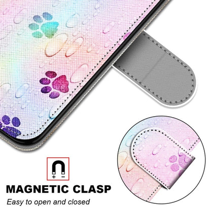 For Huawei P50 Coloured Drawing Cross Texture Horizontal Flip PU Leather Case with Holder & Card Slots & Wallet & Lanyard(Footprint Water Drops) - Huawei Cases by buy2fix | Online Shopping UK | buy2fix