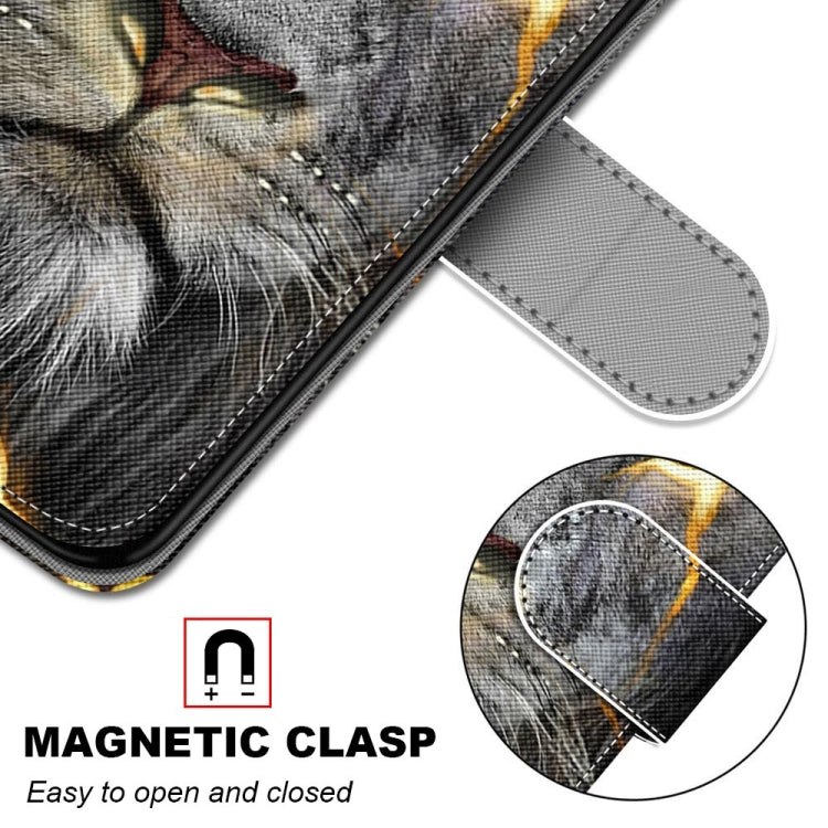 For Huawei P50 Pro Coloured Drawing Cross Texture Horizontal Flip PU Leather Case with Holder & Card Slots & Wallet & Lanyard(Fission Lion) - Huawei Cases by buy2fix | Online Shopping UK | buy2fix