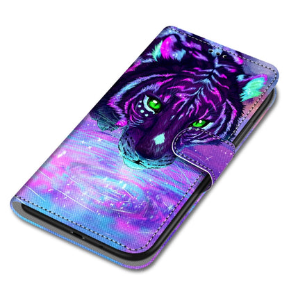For Huawei P50 Pro Coloured Drawing Cross Texture Horizontal Flip PU Leather Case with Holder & Card Slots & Wallet & Lanyard(Tiger Drinking Water) - Huawei Cases by buy2fix | Online Shopping UK | buy2fix