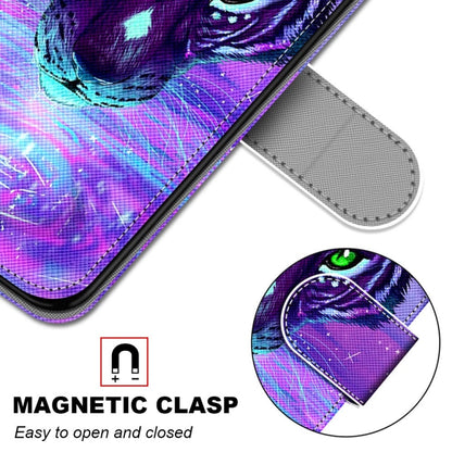 For Huawei P50 Pro Coloured Drawing Cross Texture Horizontal Flip PU Leather Case with Holder & Card Slots & Wallet & Lanyard(Tiger Drinking Water) - Huawei Cases by buy2fix | Online Shopping UK | buy2fix