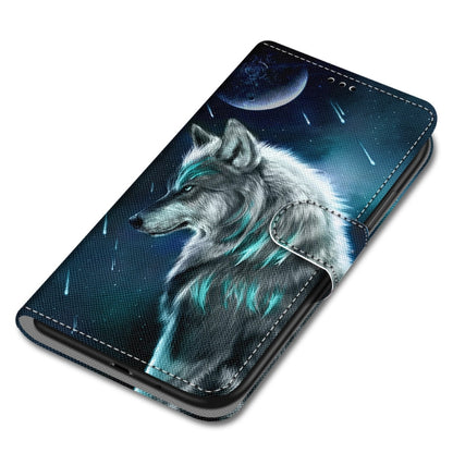 For Huawei P50 Pro Coloured Drawing Cross Texture Horizontal Flip PU Leather Case with Holder & Card Slots & Wallet & Lanyard(Pensive Wolf) - Huawei Cases by buy2fix | Online Shopping UK | buy2fix