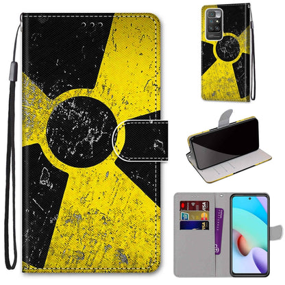 For Xiaomi Redmi 10 Coloured Drawing Cross Texture Horizontal Flip PU Leather Case with Holder & Card Slots & Wallet & Lanyard(Yellow Black Logo) - Xiaomi Cases by buy2fix | Online Shopping UK | buy2fix