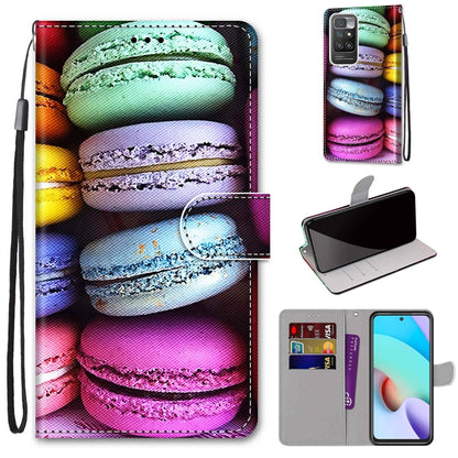 For Xiaomi Redmi 10 Coloured Drawing Cross Texture Horizontal Flip PU Leather Case with Holder & Card Slots & Wallet & Lanyard(Colorful Cakes) - Xiaomi Cases by buy2fix | Online Shopping UK | buy2fix