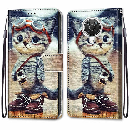 For Nokia G20 / G10 / 6.3 Coloured Drawing Cross Texture Horizontal Flip PU Leather Case with Holder & Card Slots & Wallet & Lanyard(Leather Shoes Cat) - Nokia Cases by buy2fix | Online Shopping UK | buy2fix