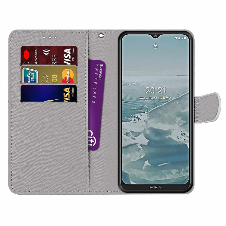 For Nokia G20 / G10 / 6.3 Coloured Drawing Cross Texture Horizontal Flip PU Leather Case with Holder & Card Slots & Wallet & Lanyard(Leather Shoes Cat) - Nokia Cases by buy2fix | Online Shopping UK | buy2fix