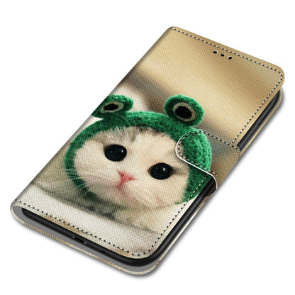 For Samsung Galaxy A22 5G Coloured Drawing Cross Texture Horizontal Flip PU Leather Case with Holder & Card Slots & Wallet & Lanyard(Frog Kitten) by buy2fix