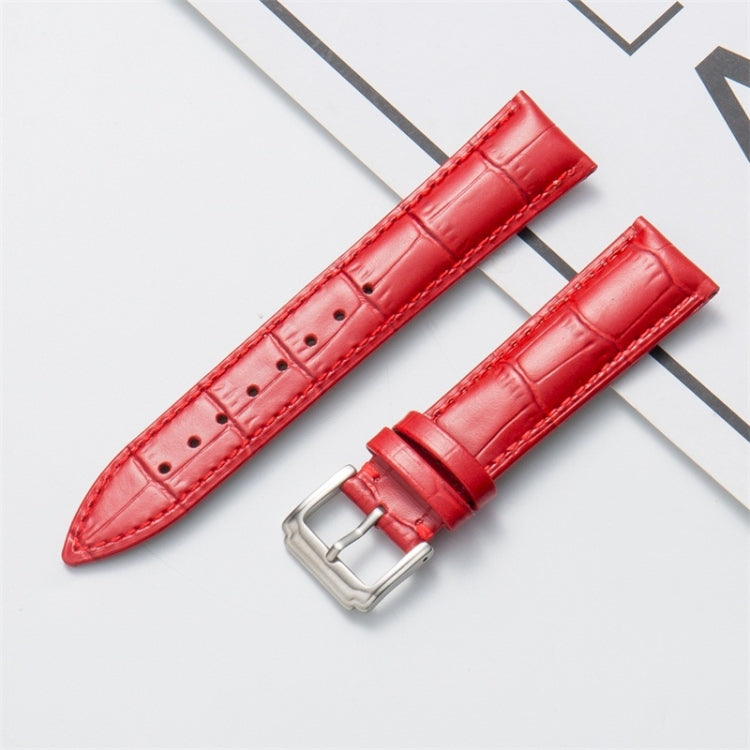 24mm Calf Leather Watch Band(Red) by buy2fix